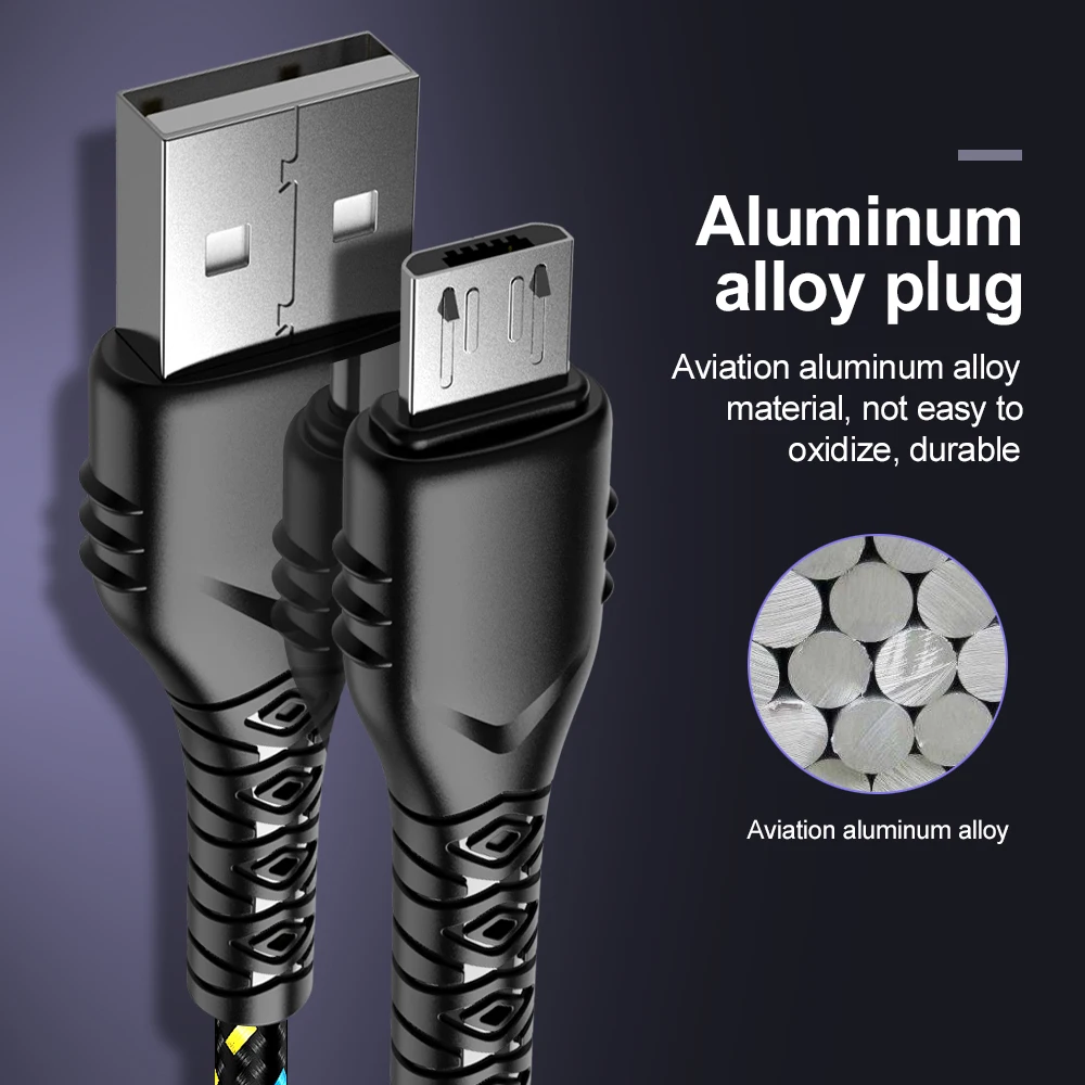 Micro USB кабель для Xiaomi Redmi Note 5 Pro шнур 2.4A Быстрая зарядка Microusb кабель для samsung Honor Android Micro Дата-кабель