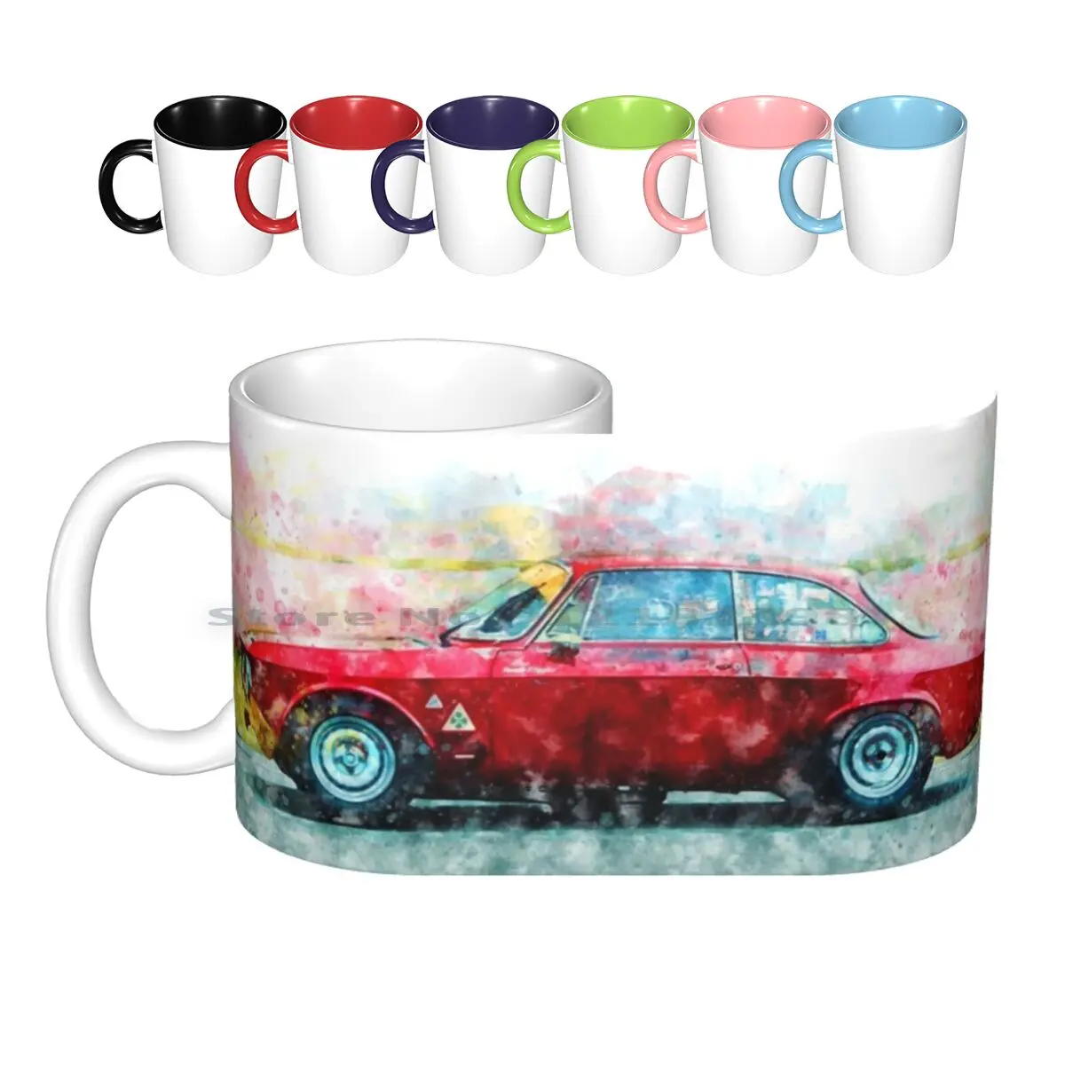 

Alfa Romeo Giulia Ceramic Mugs Coffee Cups Milk Tea Mug Racing Speed Driver Racetrack Monza Daytona Winner Motor Racing Car Le
