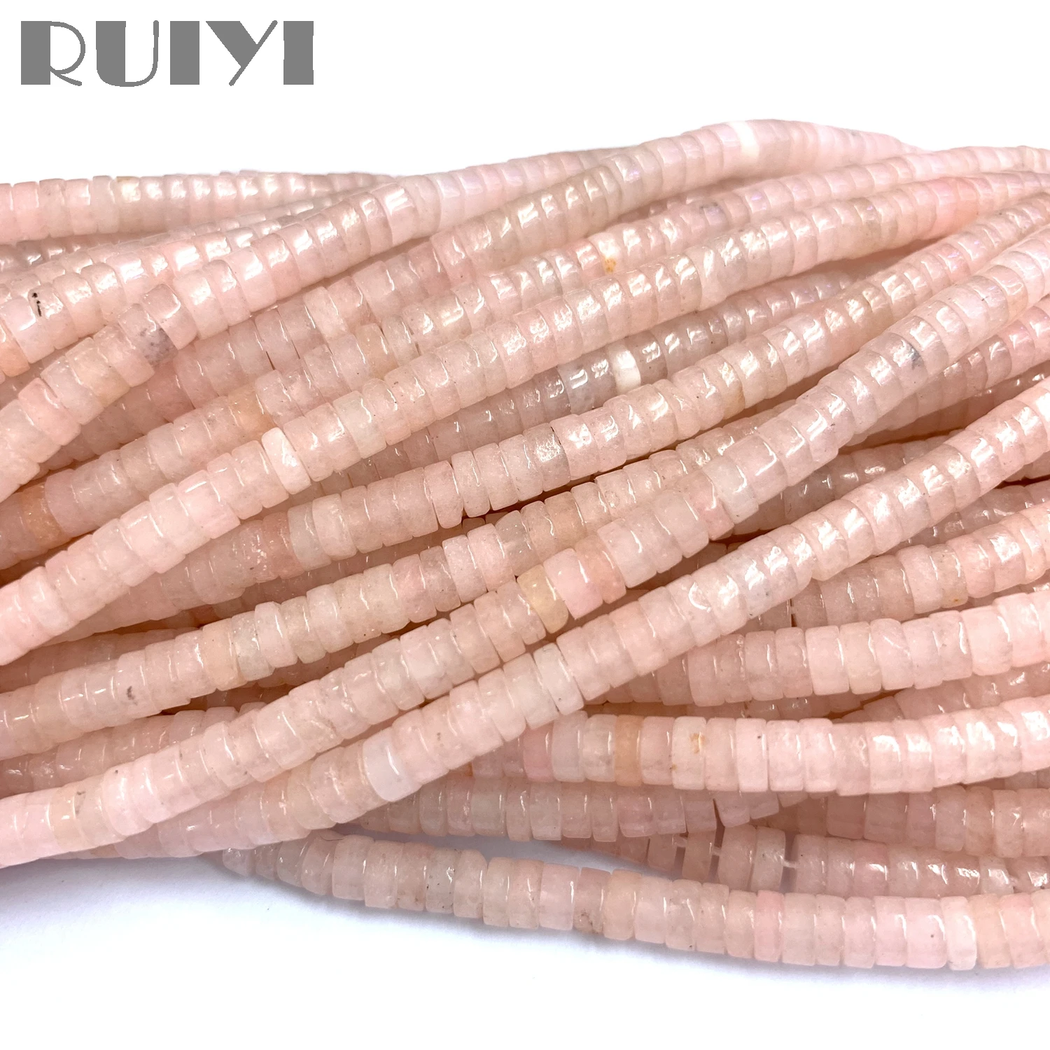 Ruiyi розовые нефритовые бусины Heishi окрашенные молочный цилиндр 2x4 мм каменные