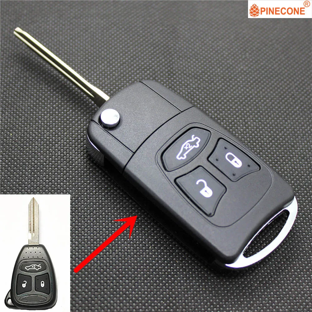 PINECONE для Chrysler 300C Sebring Jeep Compass Wrangler Key 3 Большой кнопочный модифицированный пульт