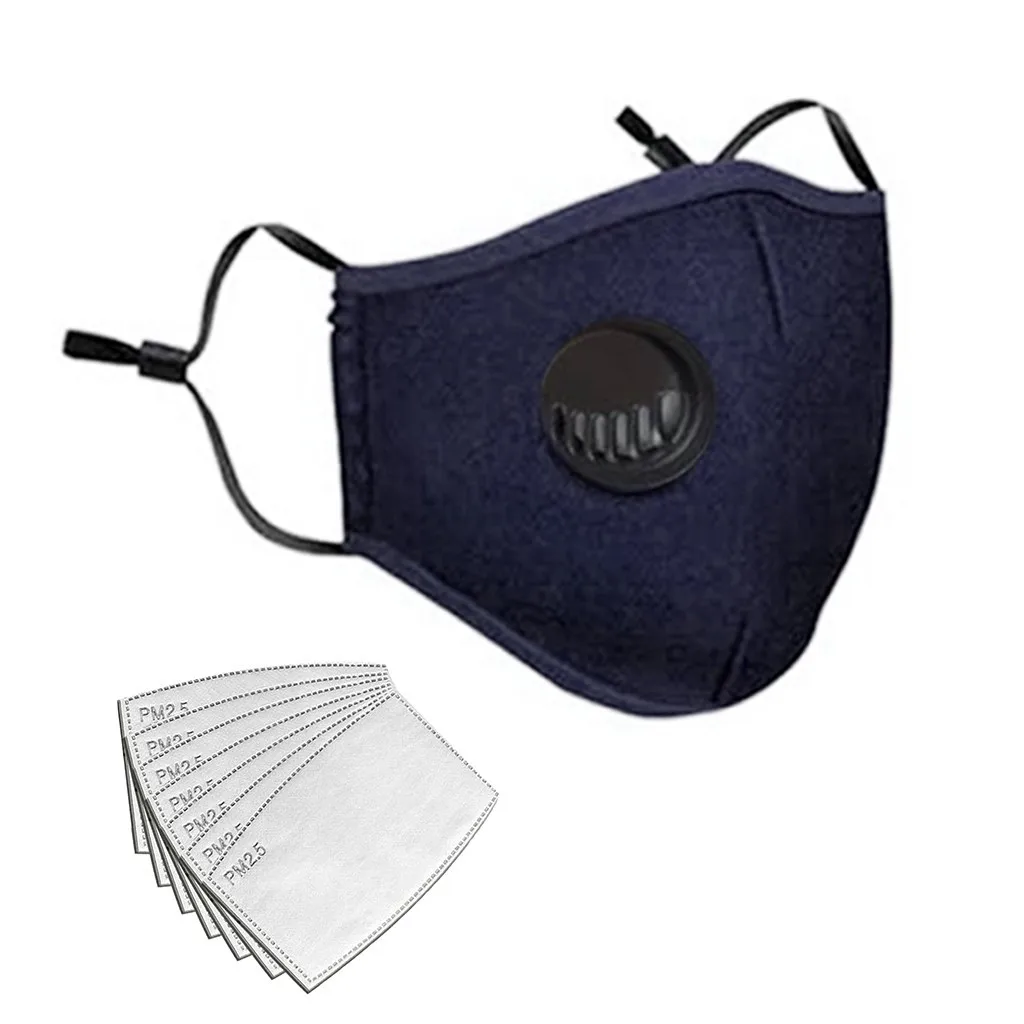 Унисекс Хлопок пылезащитный PM2.5 загрязнения Половина лица рот маска с 7 шт