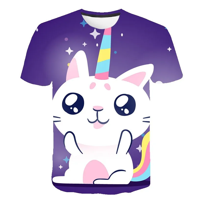 

Anime Fox Print Short-Sleeved Fashion Casual Summer New T-Shirt 2021 Round Neck Boys Girls Are Suitable For Boys Girls Pullover