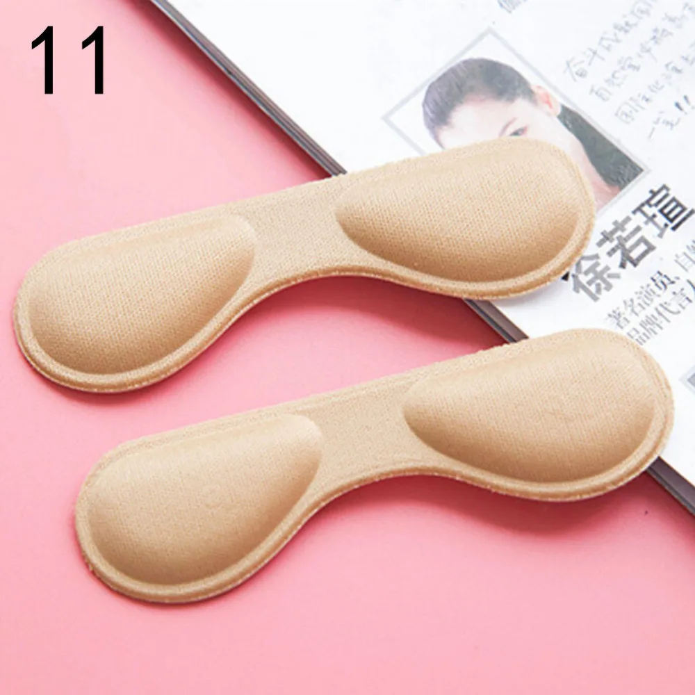 1Pair 12 Styles Sticky Fabric Shoe Back High Heel Inserts Pads Feet Care Massage Cushion Liner Grips Sponge Insoles - купить по