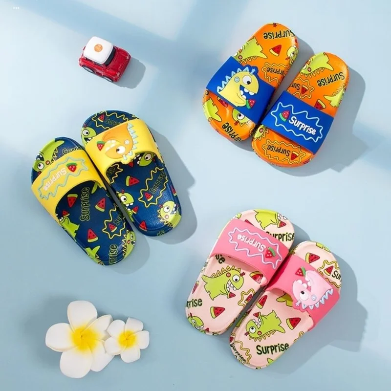 

Surprise Dinosaur Children Slippers Fruit Style Light Non-Slip Home Indoor Shoes Comfort Anti-Noise Kid Slippers Bathroom Shoes