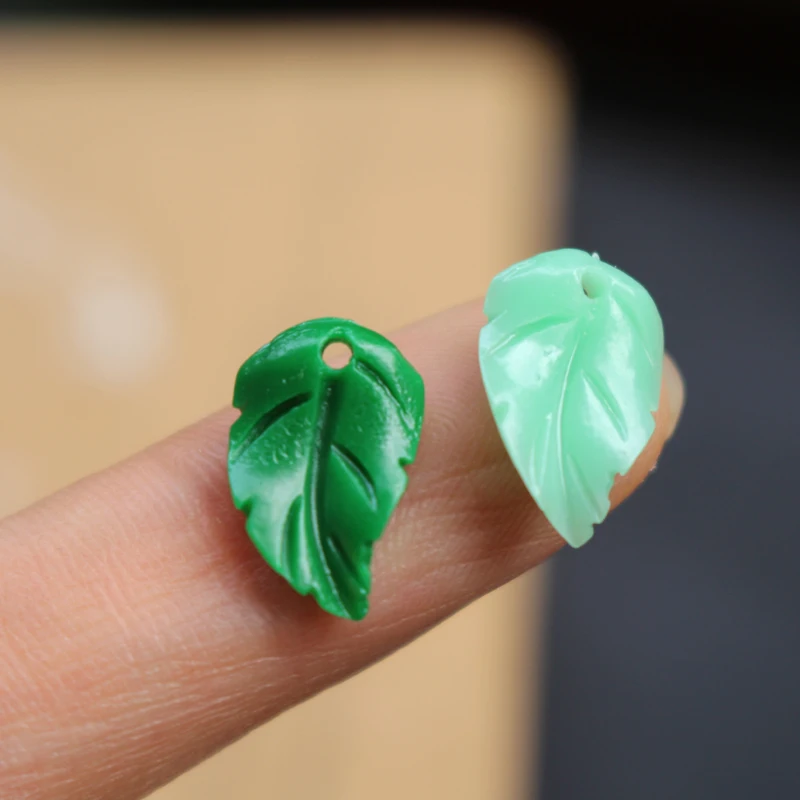 Резной Искусственный коралловый лист 20 шт. 9 мм * 14 4 2 7 маленький темно зеленый