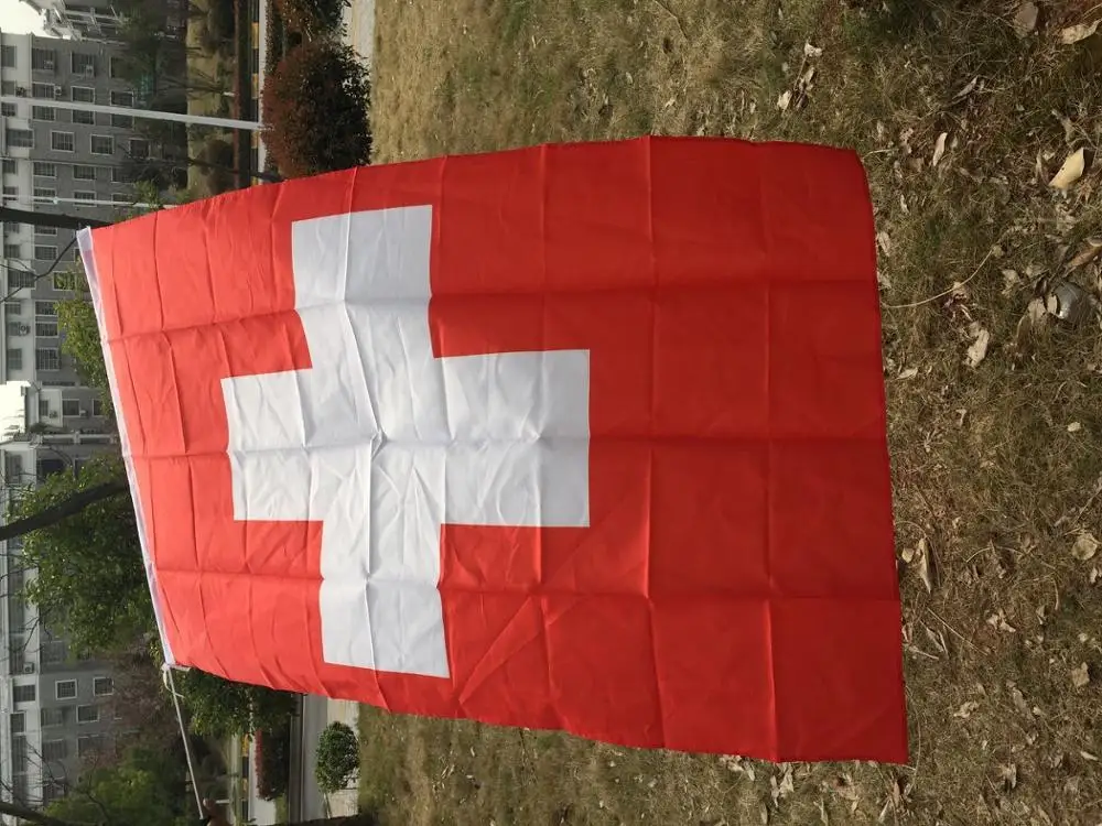 Бесплатная доставка Швейцарские национальные флаги Швейцария полиэстер висячий