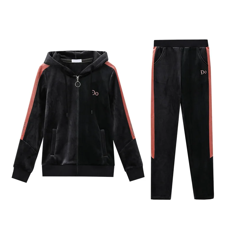 

Jacket jacket women's casual suit 2020 winter new women's wear Plush leisure sports suit Korean version