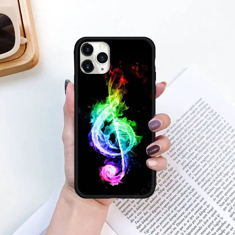 

black white music piano keys notes Phone Case for iPhone 11 12 pro XS MAX 8 7 6 6S Plus X 5S SE 2020 XR Luxury brand shell
