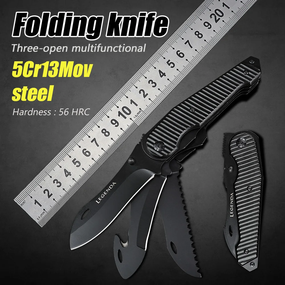 

Многофункциональный инструмент для повседневного использования с тремя лезвиями, тактические универсальные ножи для выживания на природе...