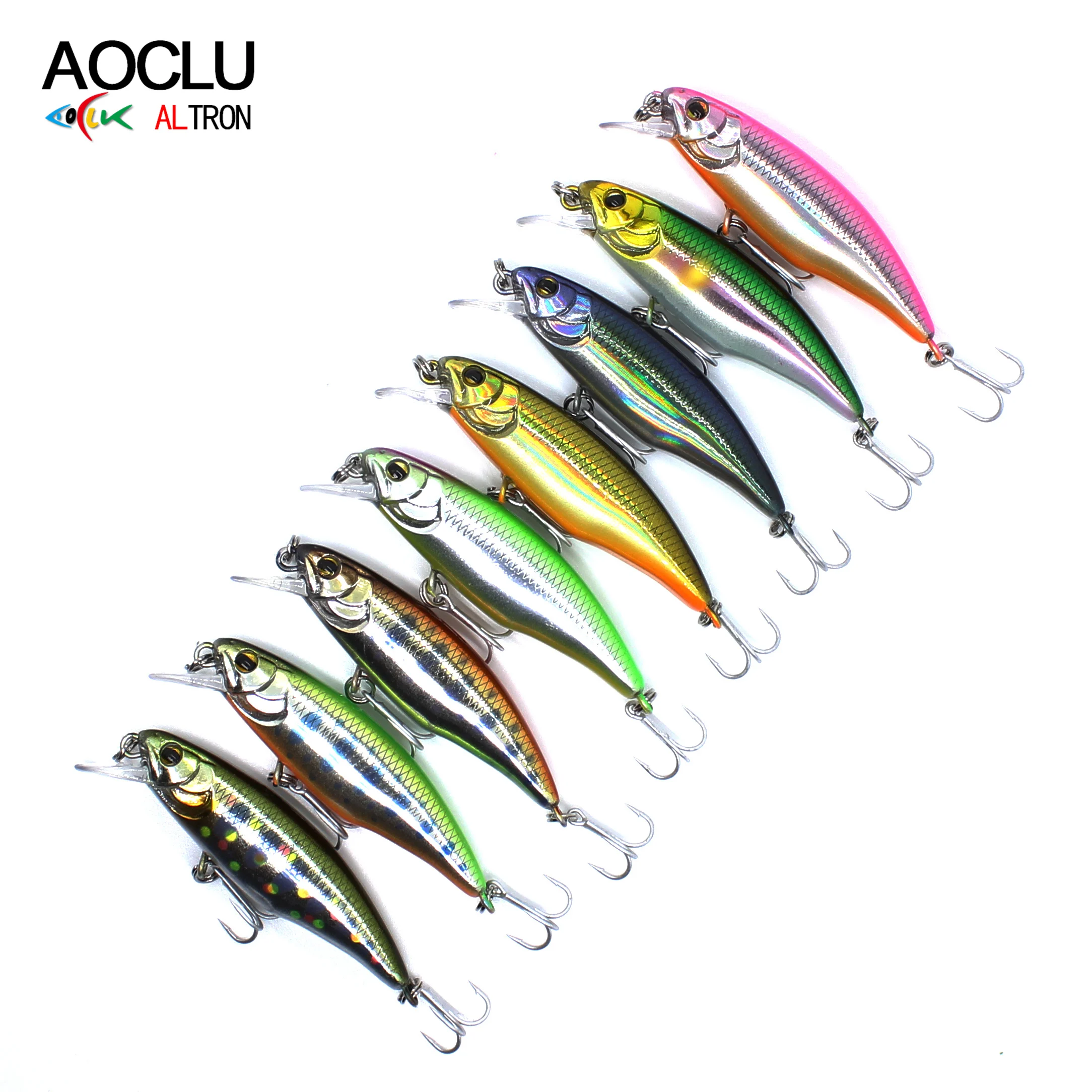 AOCLU wobblers Super Quality 8 Colors 52mm 4.0g Small Minnow Hard Bait Shad Crankbait Fishing lure Bass Fresh Salt water tackle | Спорт и