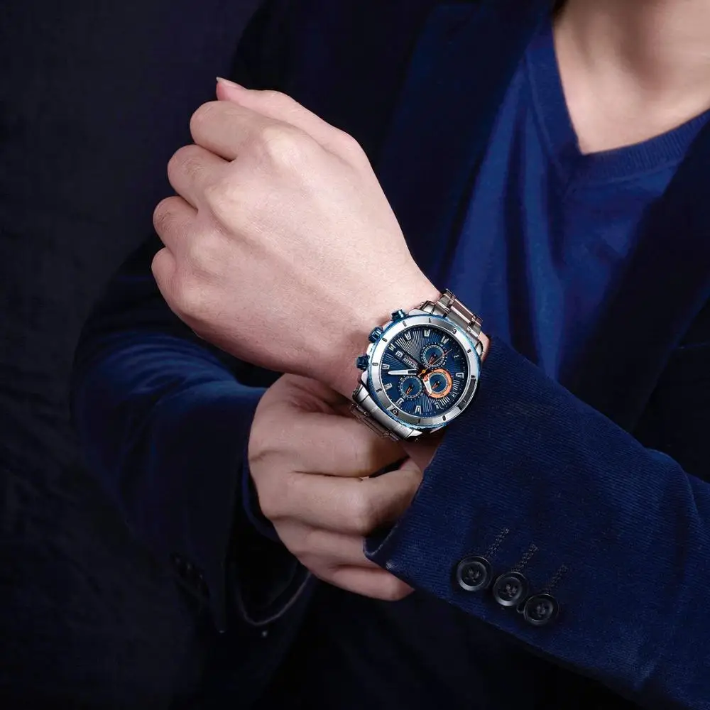 Люксовые часы от бренда MEGIR кварцевый хронограф мужской роскошный бренд часов