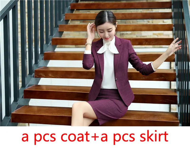 wind red coat skirt IZICFLY, женские брюки, костюмы с блейзером, куртка, элегантный, тонкий, Деловой, ансамбль, Femme, 2 шт., Pantalon Veste, задний, офисная одежда - Цвет: wind red coat skirt