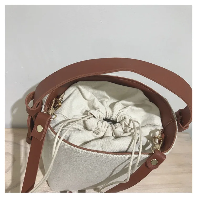 

Canvas Bucket Bag for Women's Crossbody Bags Beach Handbag small Korean style female Shoulder Messenger Bag 2021 new Totes bolsa