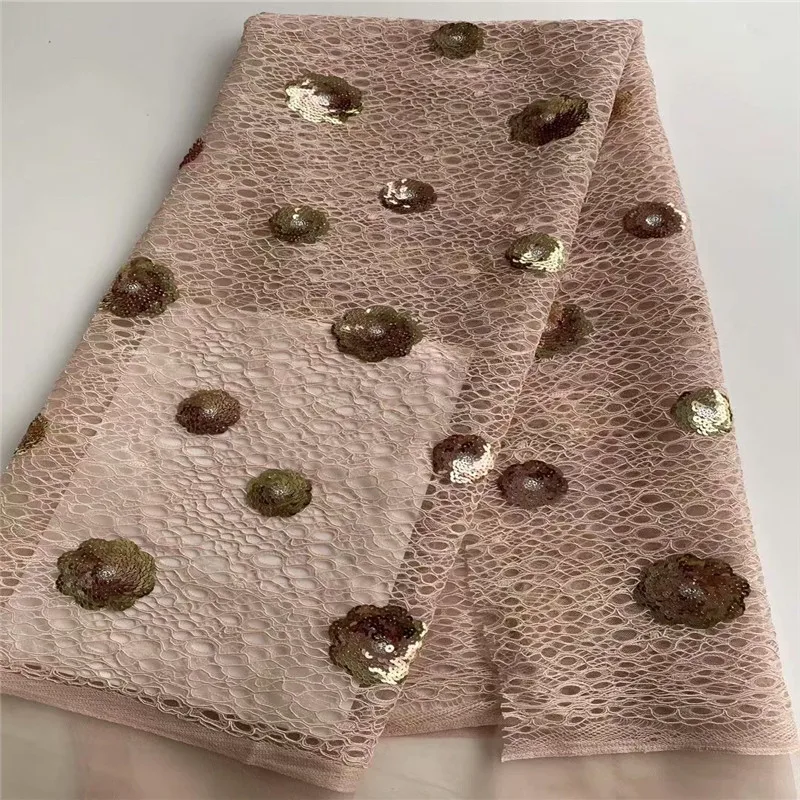 2020 новая красная/Золотая африканская кружевная ткань нигерийский гипюр с