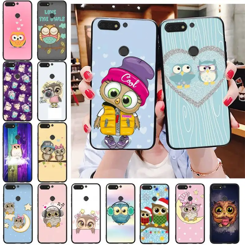 

YNDFCNB Cute Owl Phone Case Cover For Huawei Honor 5A 7A 7C 8A 8C 8X 9X 9XPro 9Lite 10 10i 10lite play 20 20lite Phone Cover