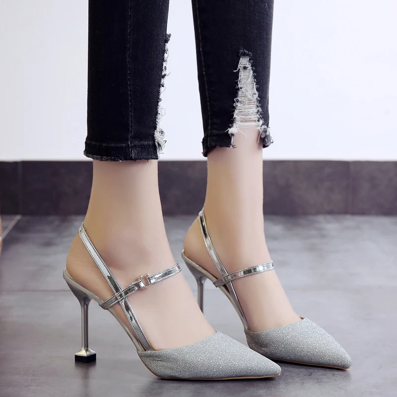 Элегантные летние босоножки высокие ботинки на каблуках цвета: золотистый