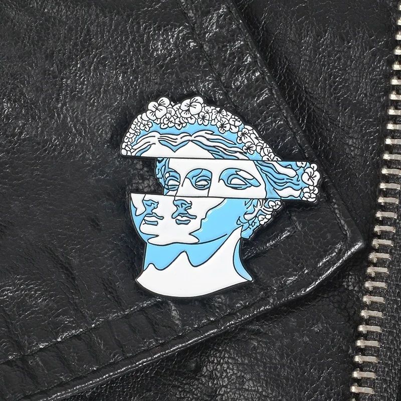 Эмалированная заколка для волос с синими цветами Классический женский подарок