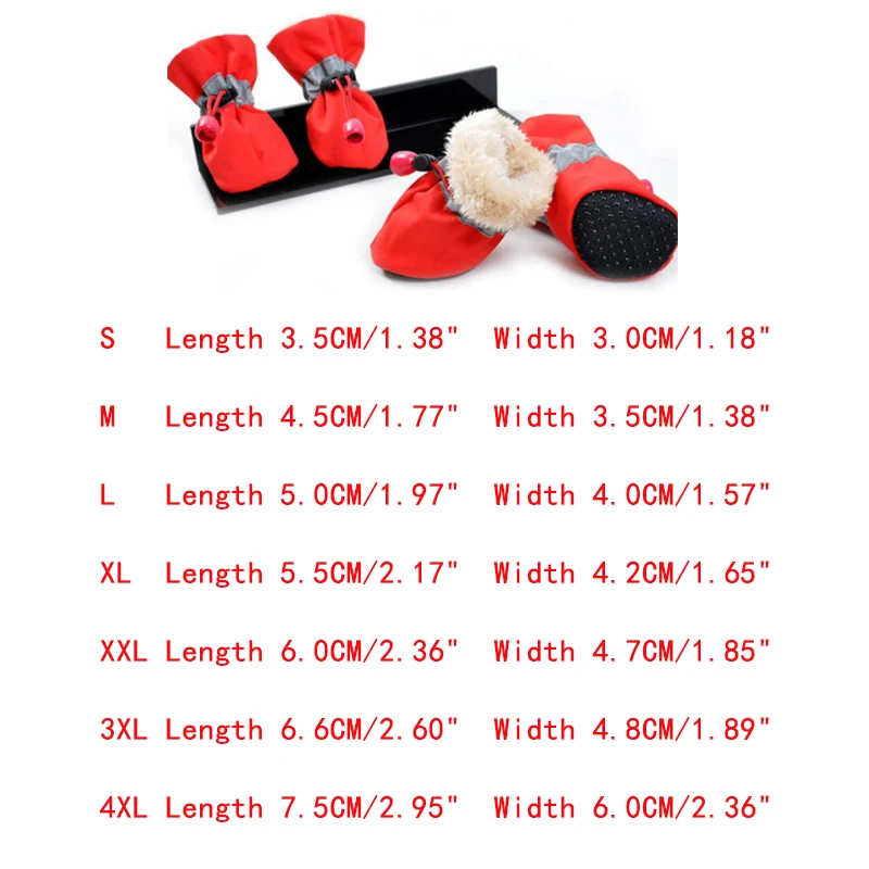 Популярные зимние ботинки для собак 4 шт. Нескользящие водонепроницаемые щенков