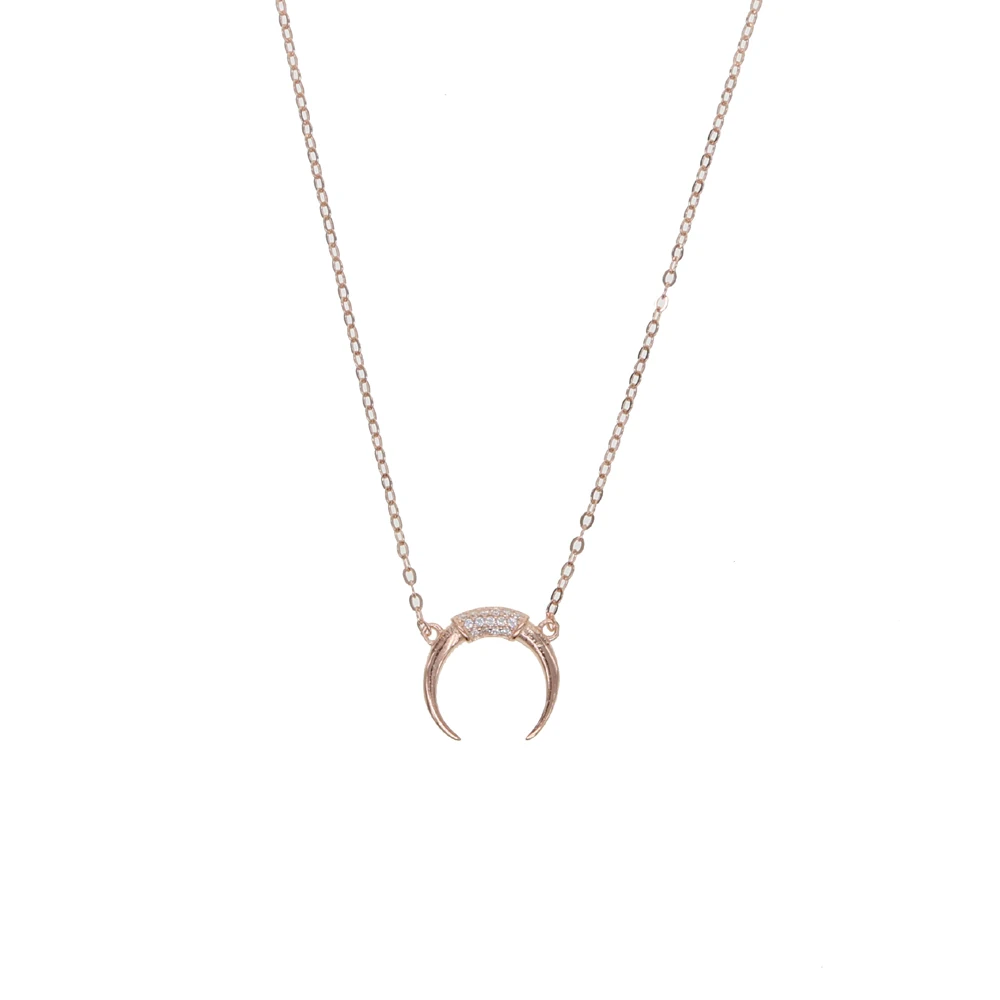 Новый дизайн 925 серебряное ожерелье с подвеской в виде полумесяца серебро/золото