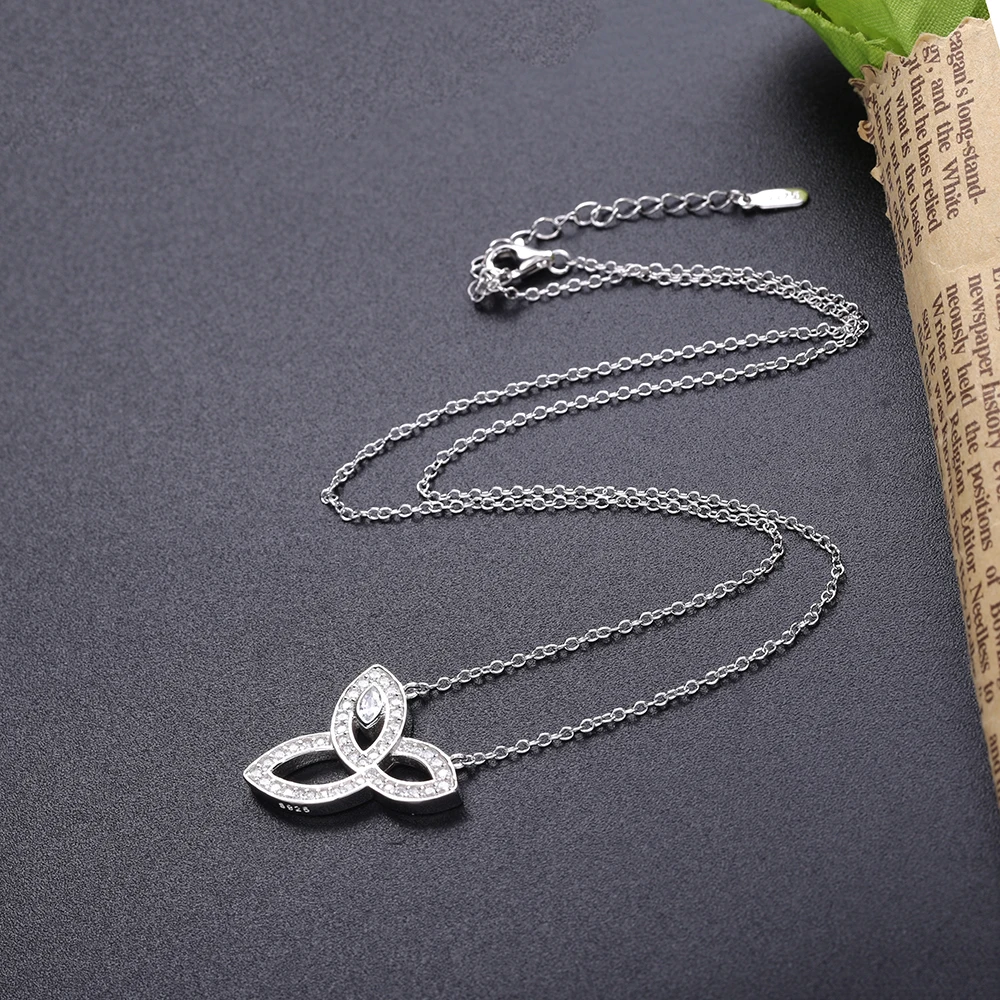 SHADOWHUNTERS Argent 925 Sterling Silver Three Leaves Pendant CZ Necklaces Women Party Fashion Jewelry Gift | Украшения и