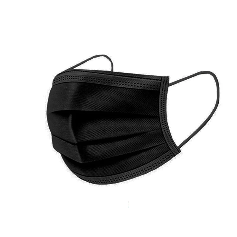 

5-200 PCS 24h Fast Delivery Face Mask Safe Masks Disposable Mouth Masks 3 Layer Elastic Earloop Protect black face mask