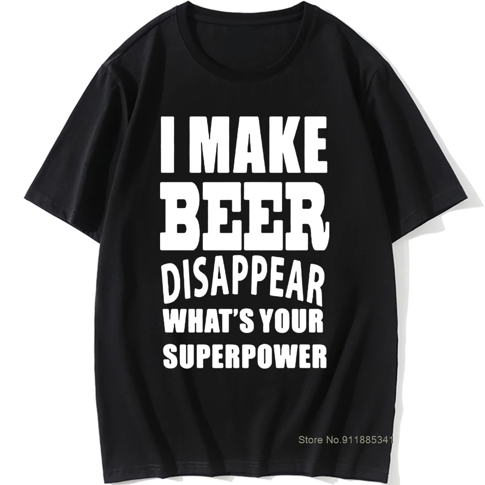 

Cool Funny I Make Beer Disappear Gift for Dad Grandad Vintage Graphic T Shirt Men Short Sleeve Joke Christmas Drinking T-shirt