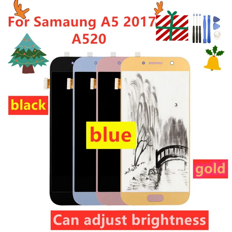 Протестированный ЖК-для Samsung Galaxy A5 A520 A520F SM-A520F дисплей сенсорный экран дигитайзер Запасные части Бесплатные инструменты