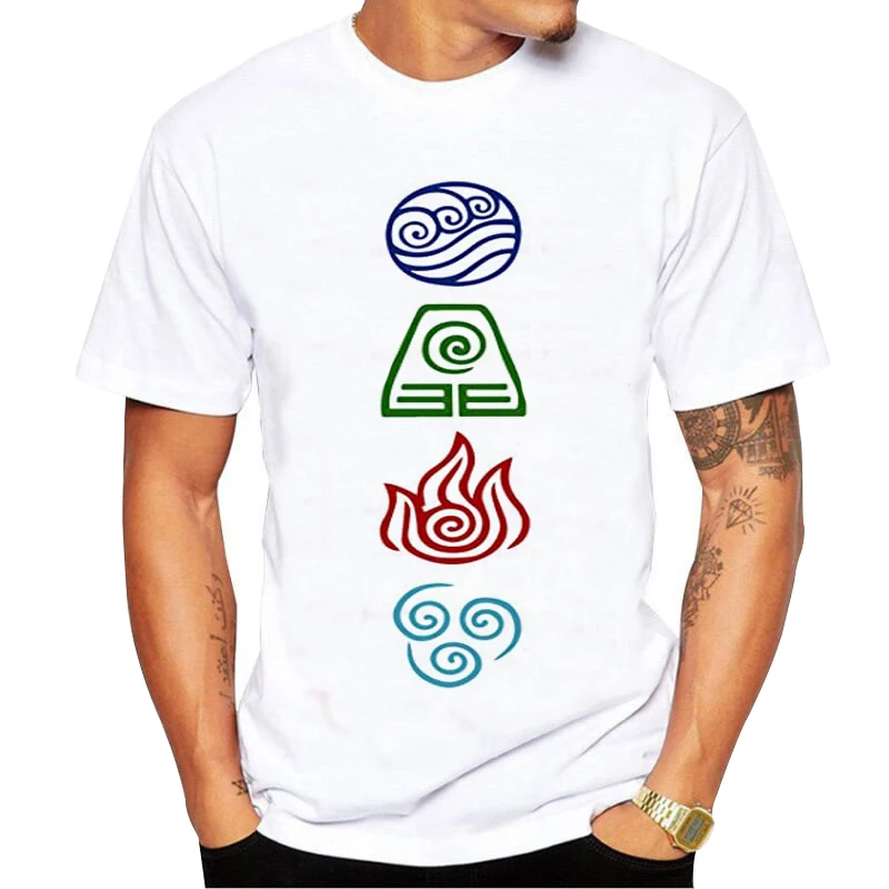 Аватар последняя футболка Airbender Мужская с коротким рукавом модель принтом