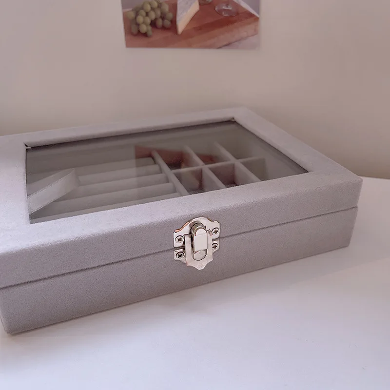 

Jewelry Organizer Box for Women Girl Travel Earring Storage Case Tray Holder for Ring Necklace Valentine Gifts for Women