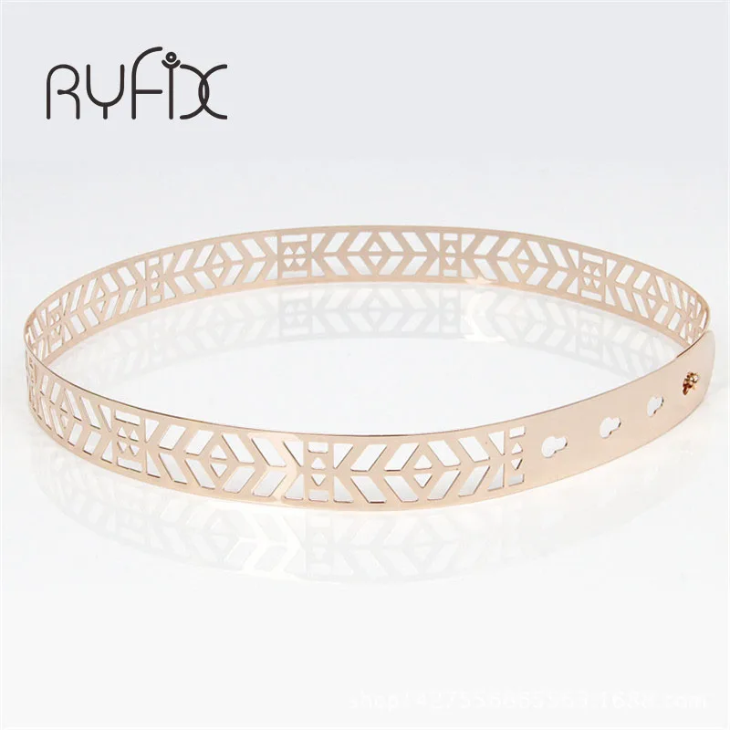 Женский ремень с металлическим ремешком золотистый декоративный регулируемой