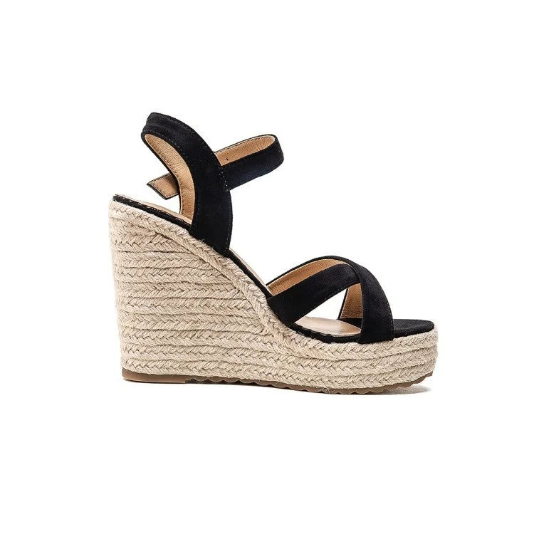 

Large 2020 summer new water platform slope heel sandals women's simple open toe large women's shoes women's shoes