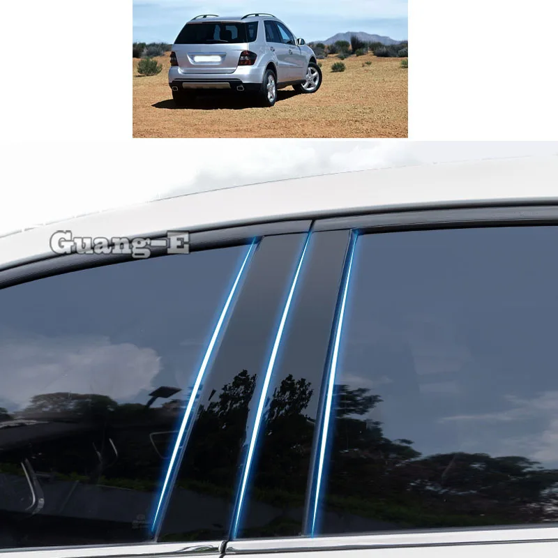 

Для Benz ML ML300 ML320 ML350 ML400 ML500 4matic 2005-2011 автомобильным бортовым компьютером Материал столб крышка обшивки двери окна черный рояль палка