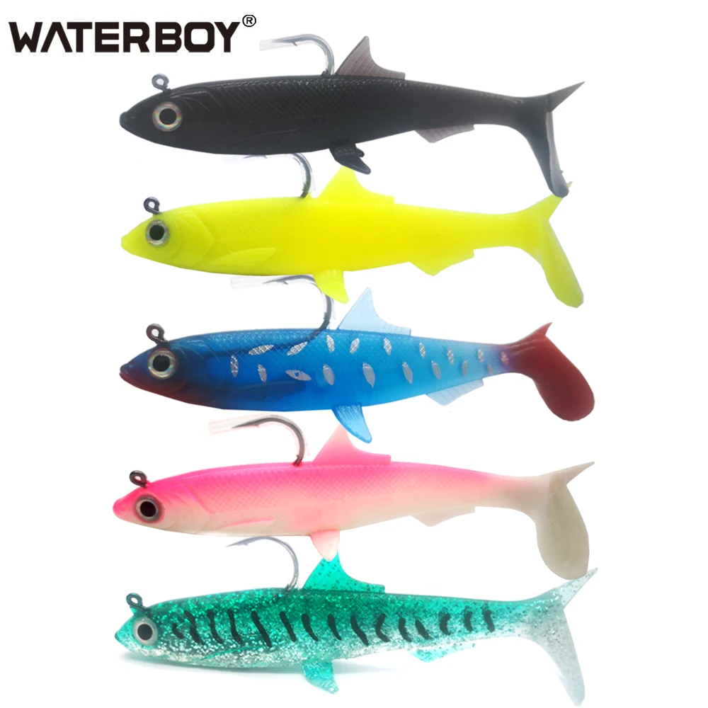 

WATERBOY 10cm 12cm 15cm Jig Head Boot Tail Soft Fishing Lure Swimbait Artificial Bait Big Pike New Factory Softbait Fish Tackle