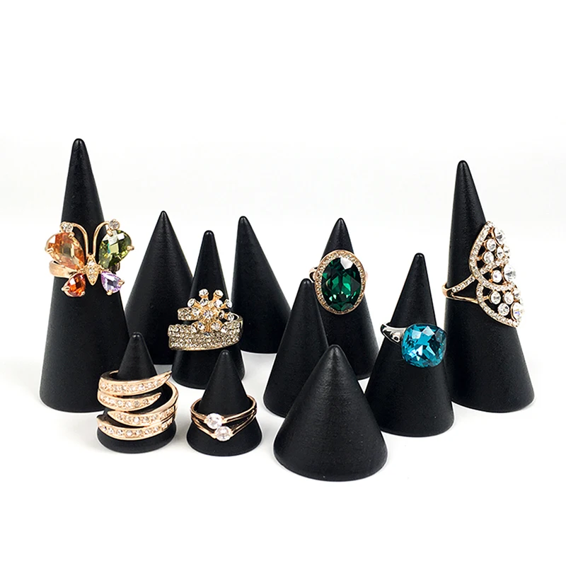 

Органайзер для колец, деревянный конус, креативный держатель для колец, демонстрационный держатель для ювелирных изделий, инструменты для ...