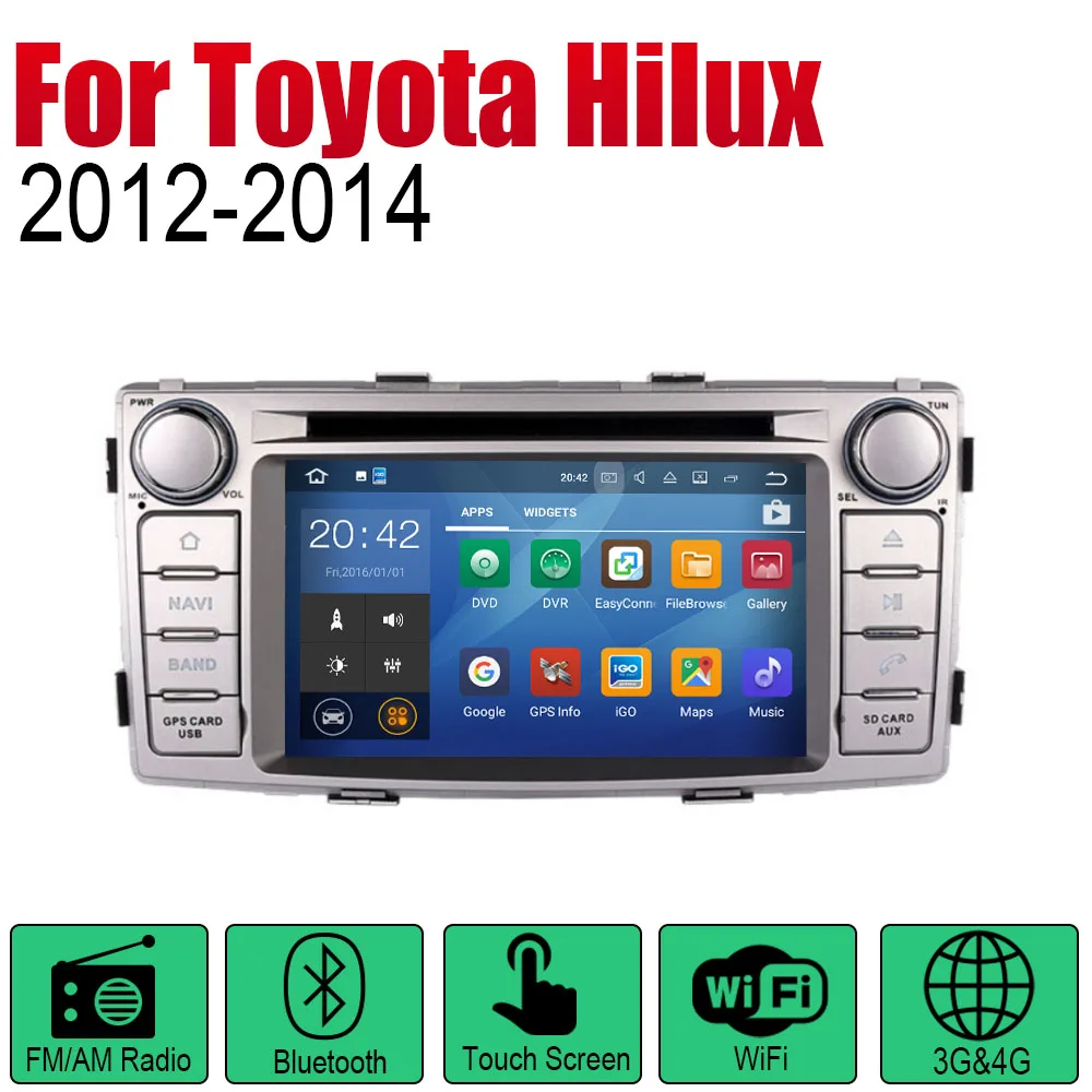 ZaiXi Android 2 Din Авто Радио DVD для Toyota Hilux 2012 ~ 2014 Автомобильный мультимедийный плеер GPS