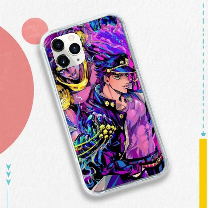

JOJO BIZARR ADVENTUR japanese anime Phone Case for iPhone 11 12 pro XS MAX 8 7 6 6S Plus X 5S SE 2020 XR luxury design shell