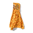 Зимние мужские повседневные толстовки с капюшоном Bape Shark, камуфляжное бархатное пальто, Свитшот Harajuku, уличная одежда, одежда для отдыха