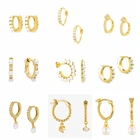 Серьги-кольца женские из серебра 925 пробы с жемчугом #9,2