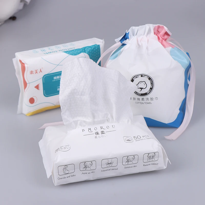 

1Bag Cotton Soft Towel Disposable Face Towel Thickened Makeup Cotton Dry And Wet
