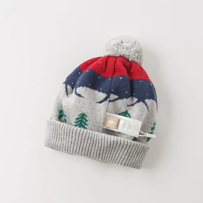 DB11430-1 dave bella autumn winter unisex baby jacquard cotton wool hat | Детская одежда и обувь