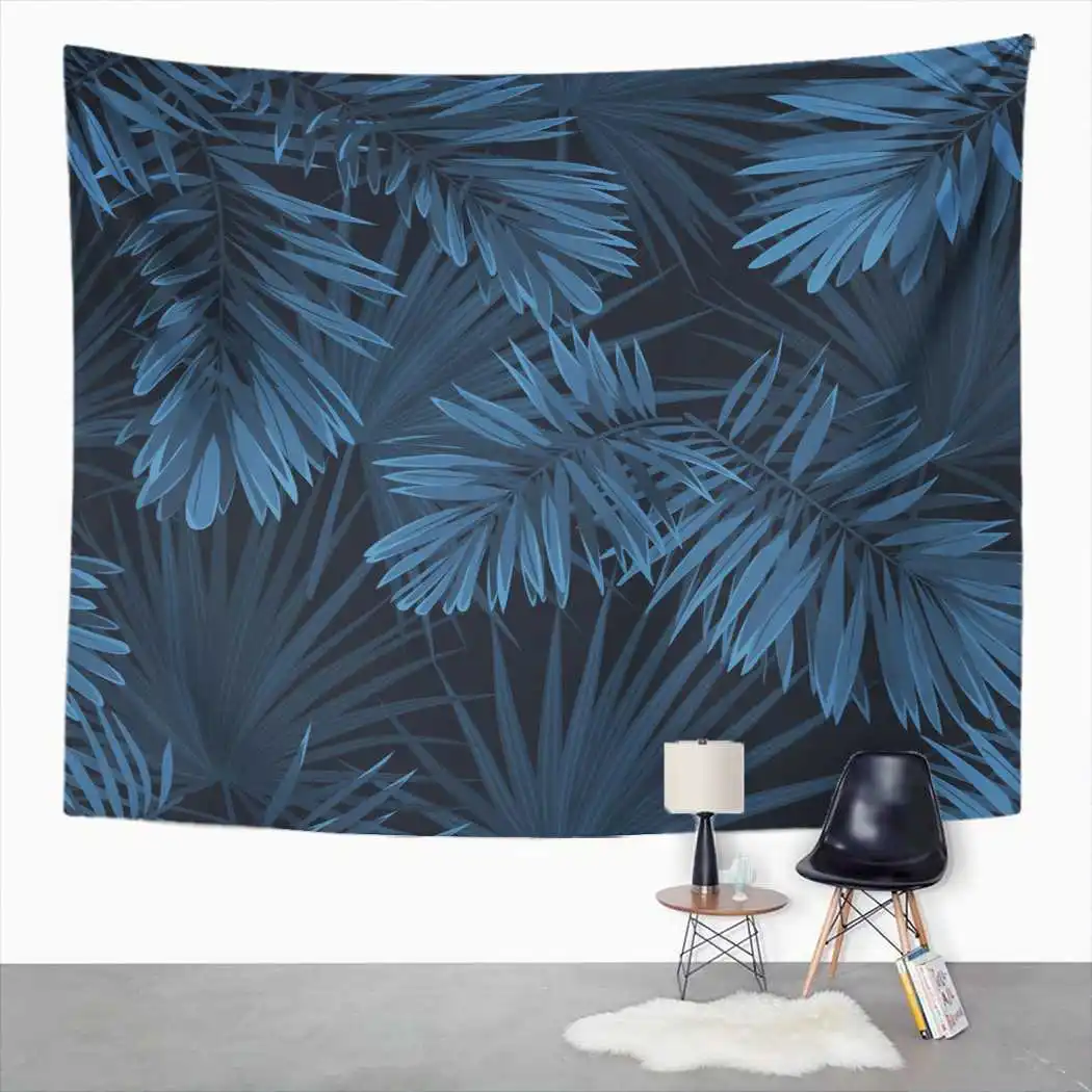 Тёмно-синий гобелен Полосатый Простой для спальни декор комнаты настенный