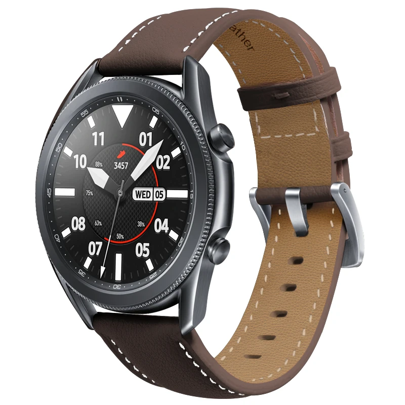 22 20mm Leather Strap for Samsung Galaxy Watch 3 41 45mm Galaxy Watch 42mm Bracelet For Huawei Watch GT2 46mm Replacement Strap