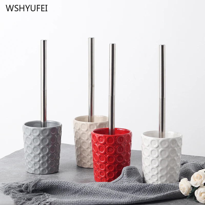 

1pcs Ceramic toilet brush floor-standing wall-mounted base cleaning brush for toilet WC bathroom accessories set household items
