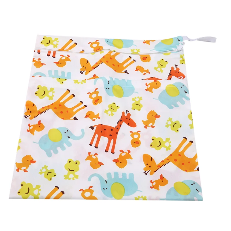 

Baby Diaper Bags Printed Double Zippered Wet/Dry Bag Waterproof Cloth Diaper Backpack Reusable Diaper Cover