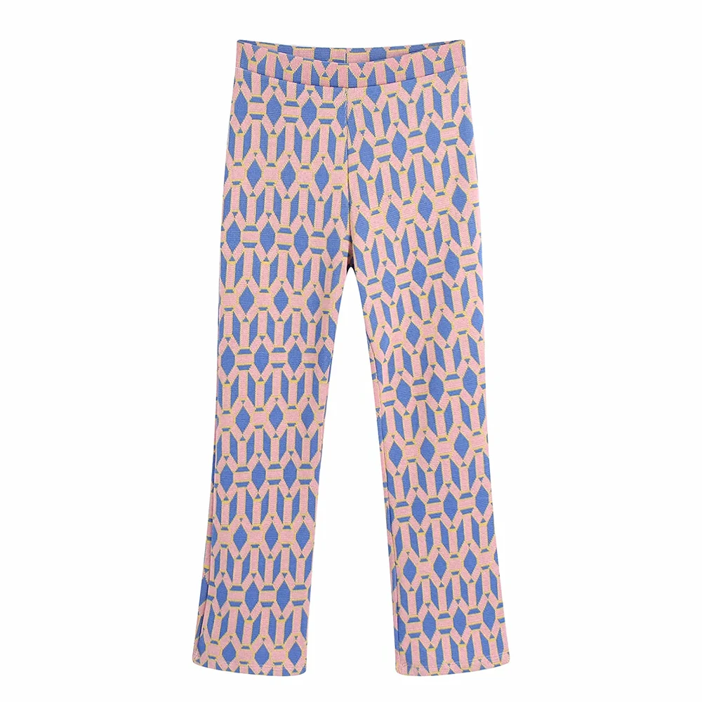 

BBWM 2021 New Summer Women Vintage Hook Flower Pants Female Knitted Bottoms Slim High Waist Casual Streetwear Chic Pants