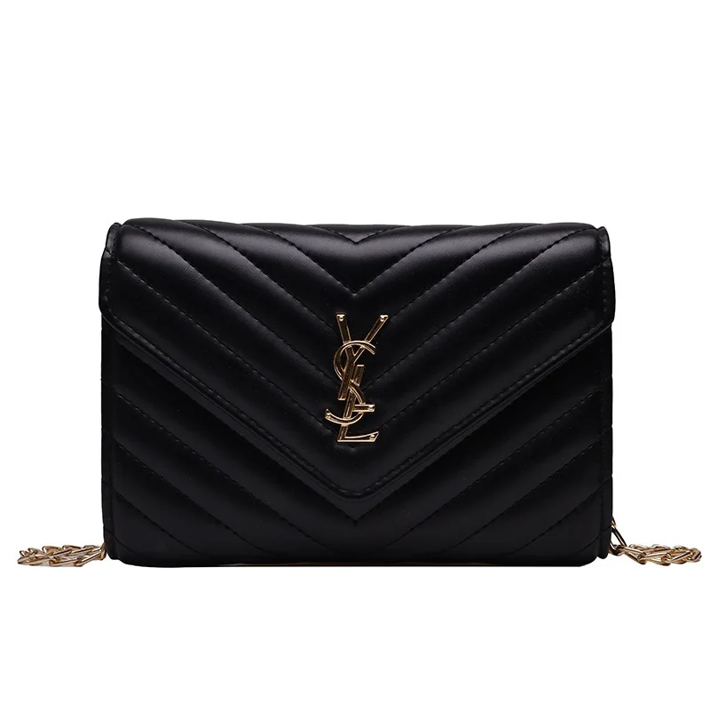 

New Ladies Fashion Luxury PU Chain Messenger Bag One Shoulder Small Square Bag