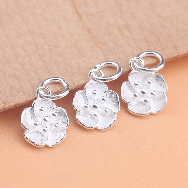 

Аксессуары для ювелирных изделий из серебра 925 пробы, кулон suyin в виде маленького цветка, Аксессуары для ожерелья