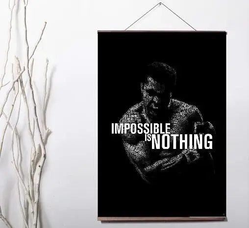 

Ali Art Canvas print poster decoration painting with solid wood hanging scroll