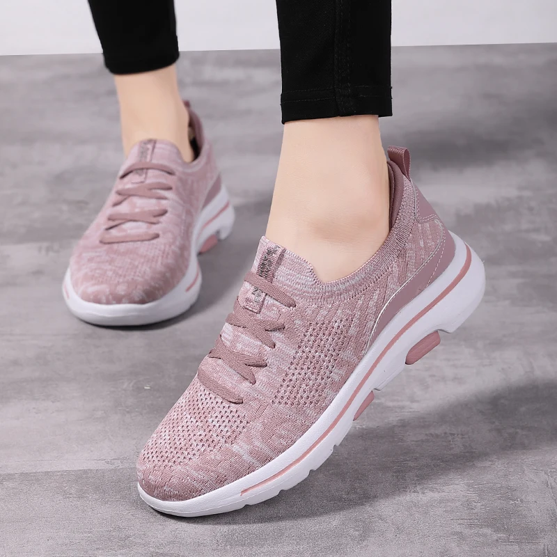 

Fashion Women Breathable Comfort Mesh Running Shoes Female Outdoor Sports Flats Shoes Casual Lightweight Lace Up Sneakers