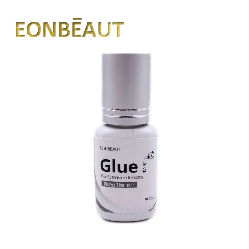 

1Bottle EONBEAUT New Label Eyelash Extension Glue Rising Star Type 1s Fast Drying Glue Silver Cap Individual Makeup Tools 5ml